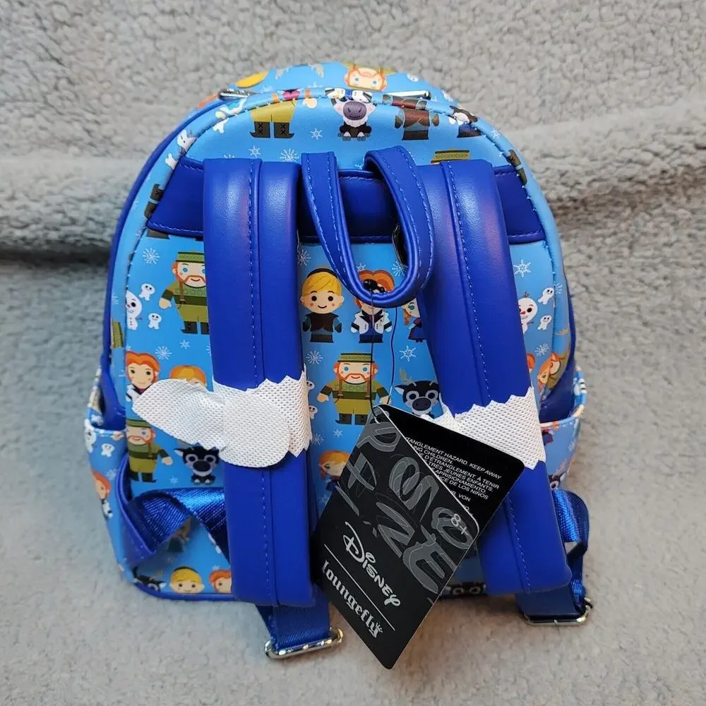 Loungefly Disney Frozen Mini Backpack All Over Design Elsa Anna Olaf Sven NEW
